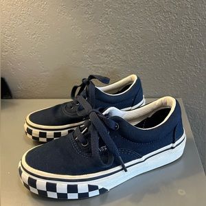 Kids Vans with checkerboard on soles size 12